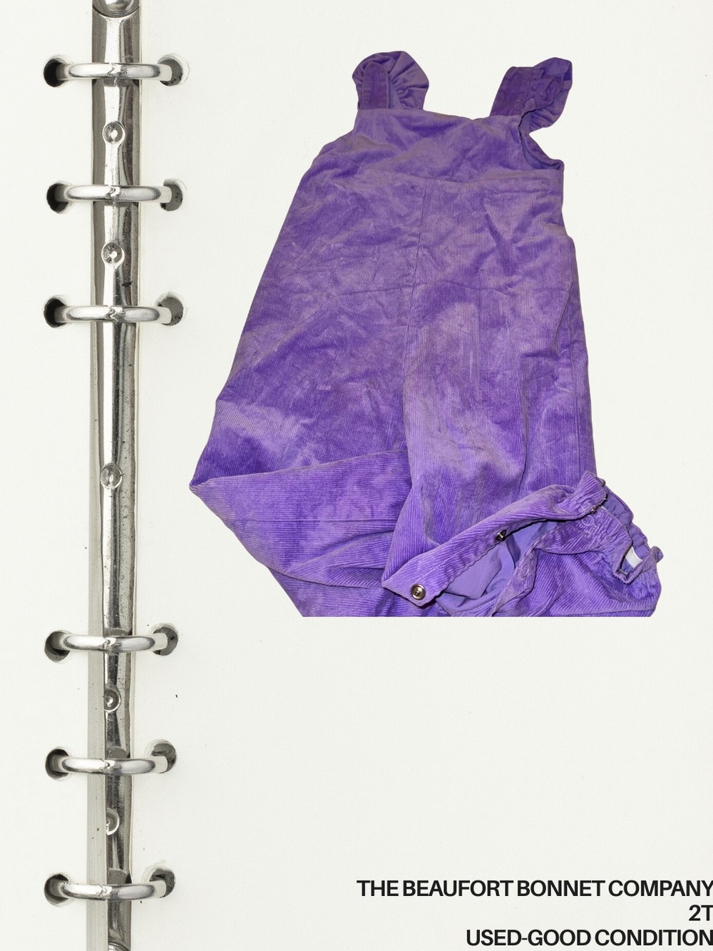 The Beaufort Bonnet Company Purple Corduroy Kids Overalls
